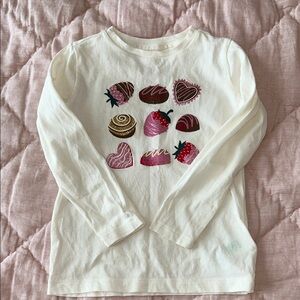 Crewcuts Cream Toddler XXS (2-3T) Long Sleeve Shirt Chocolates/Strawberry Design